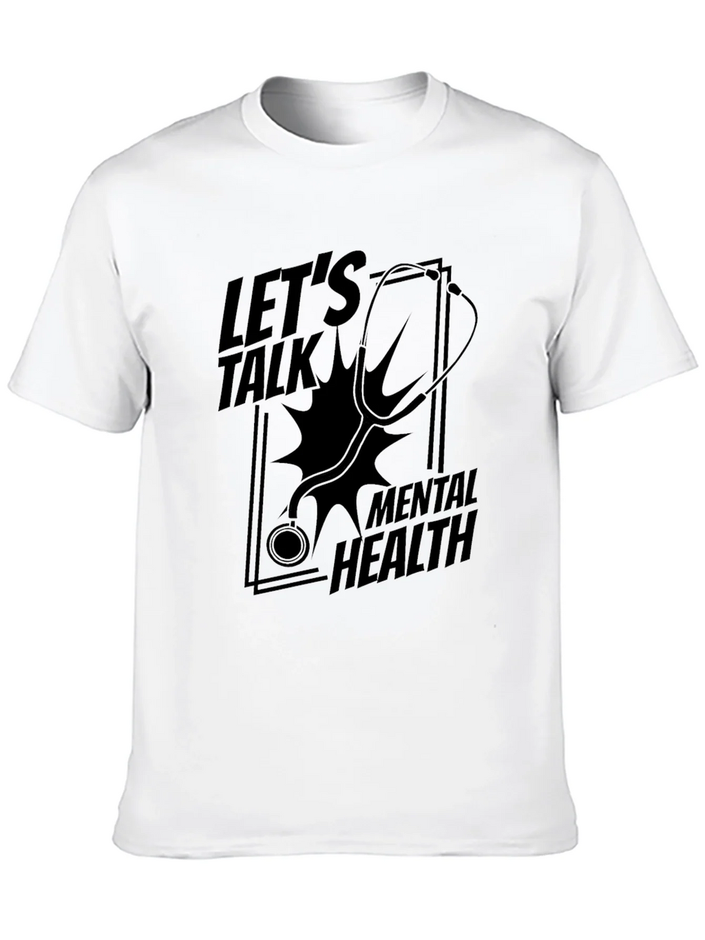 Lets Talk Mental Health Black Graphic T-Shirt product image 9