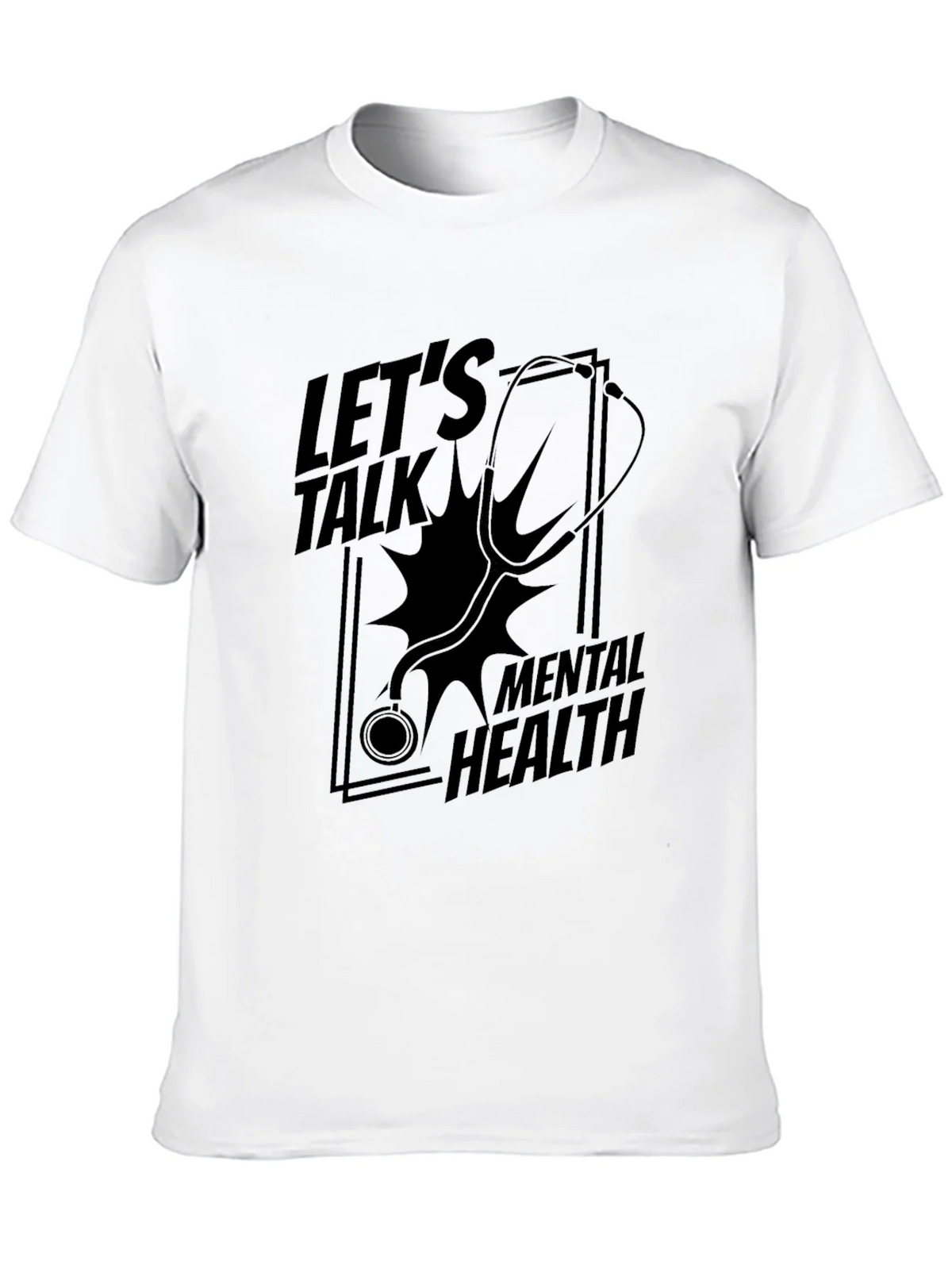 Lets Talk Mental Health Black Graphic T-Shirt product image 9