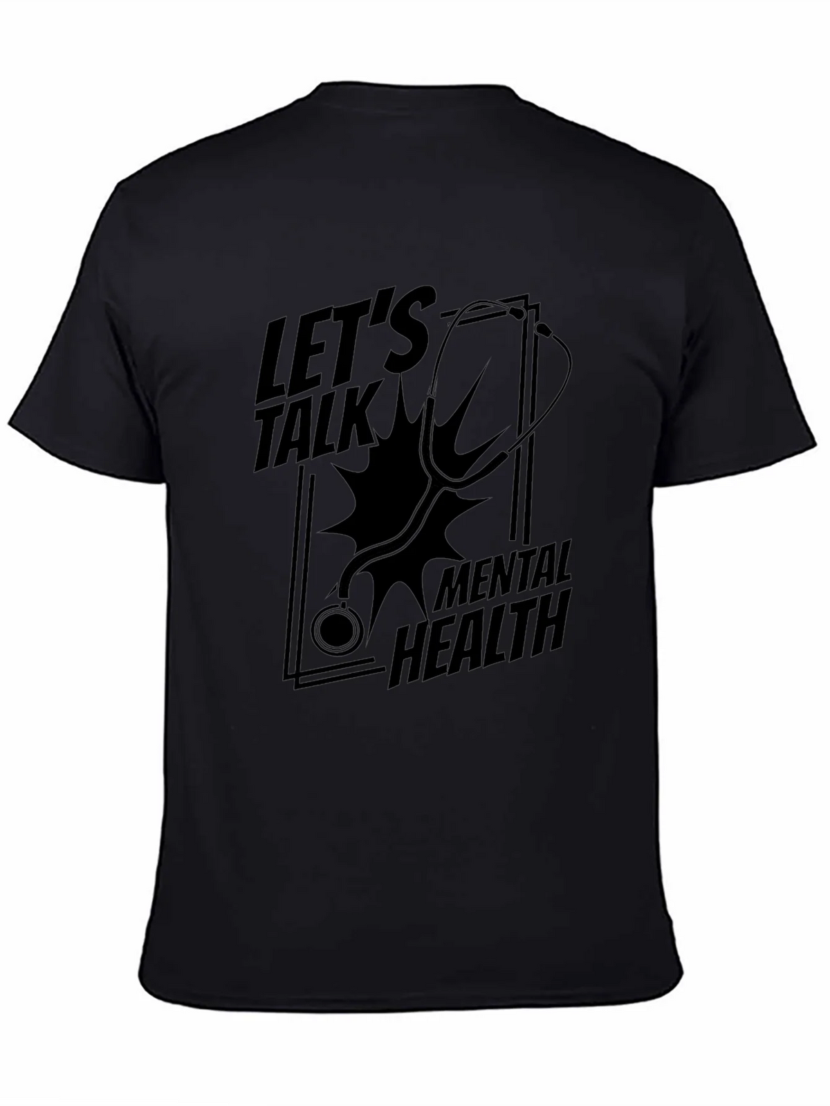 Lets Talk Mental Health Black Graphic T-Shirt product image 4