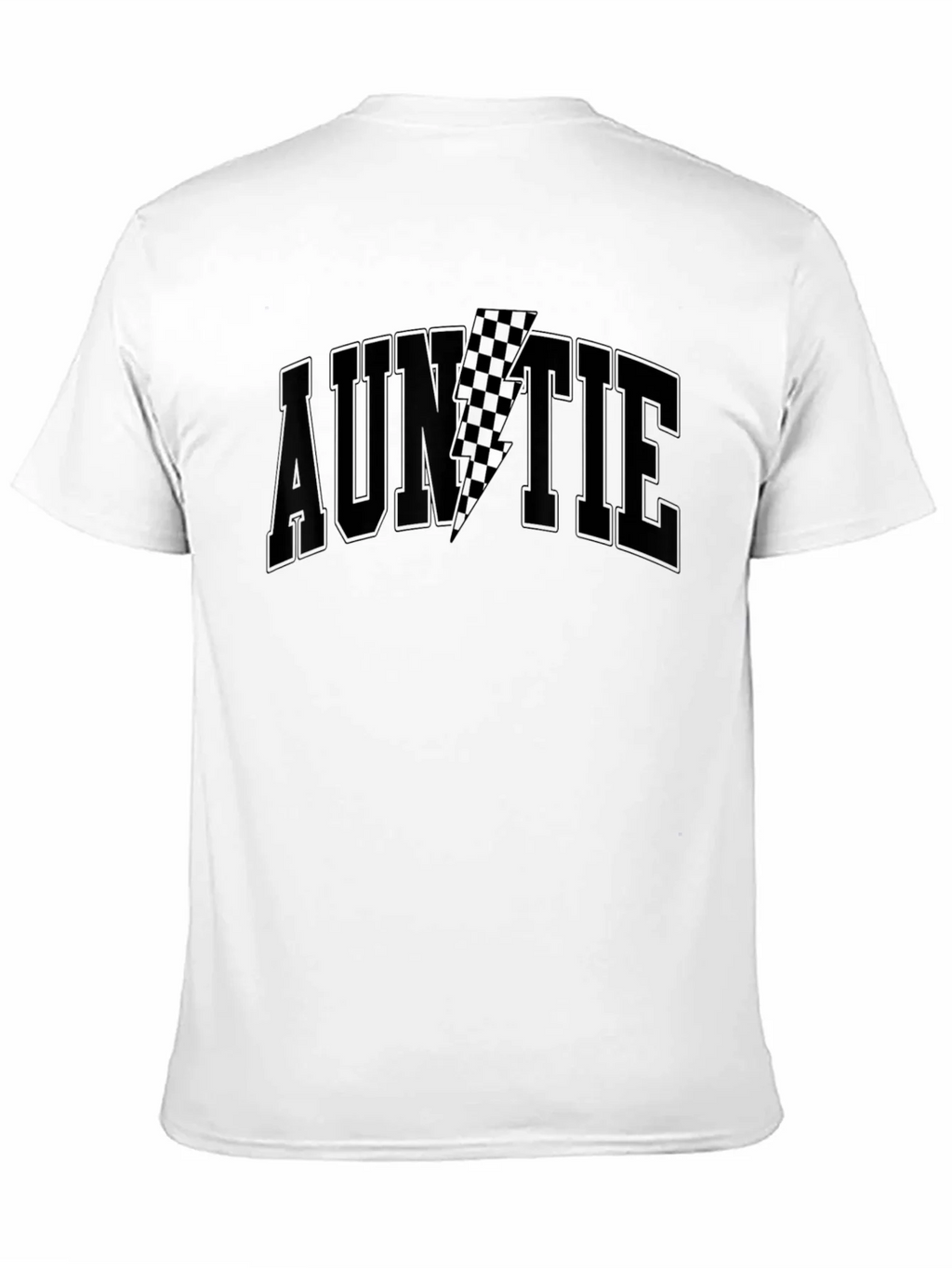 Auntie Black T-Shirt with Checkered Lightning Bolt product image 10