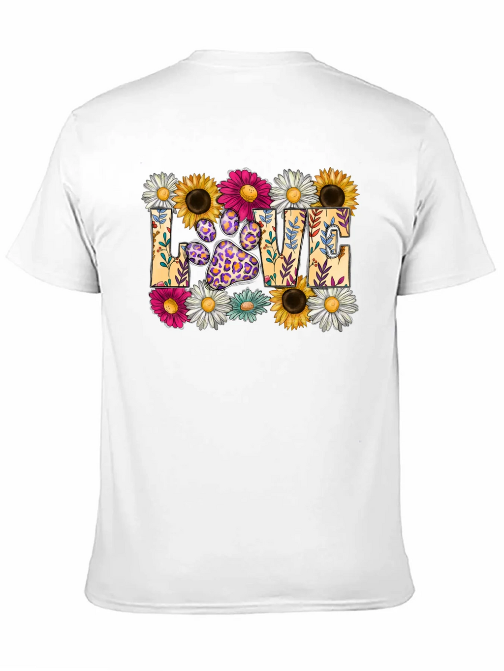 Floral Paw Print LOVE Graphic T-Shirt product image 10