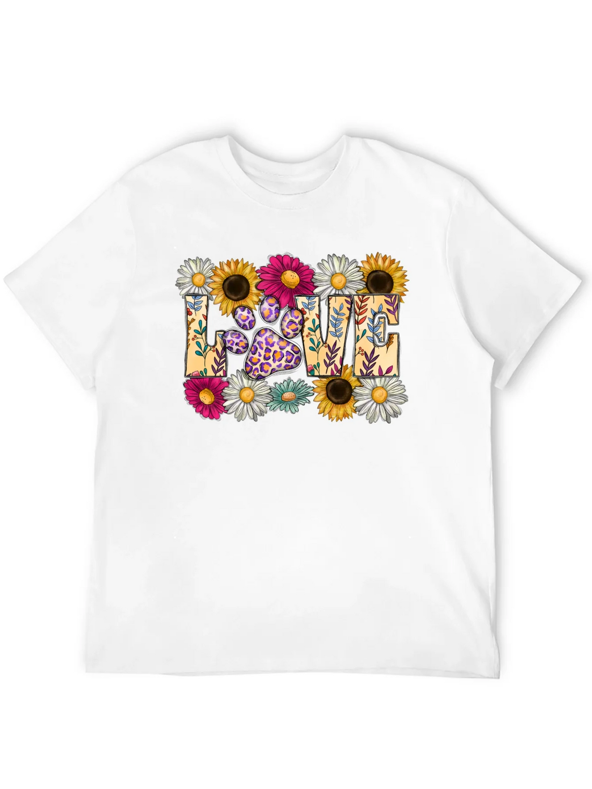 Floral Paw Print LOVE Graphic T-Shirt product image 11