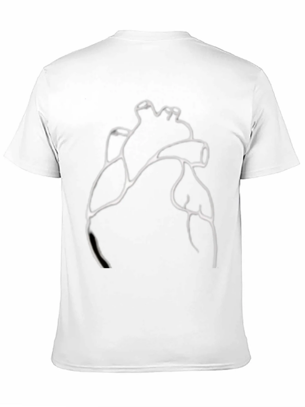 Anatomical Heart Line Art Black T-Shirt product image 10