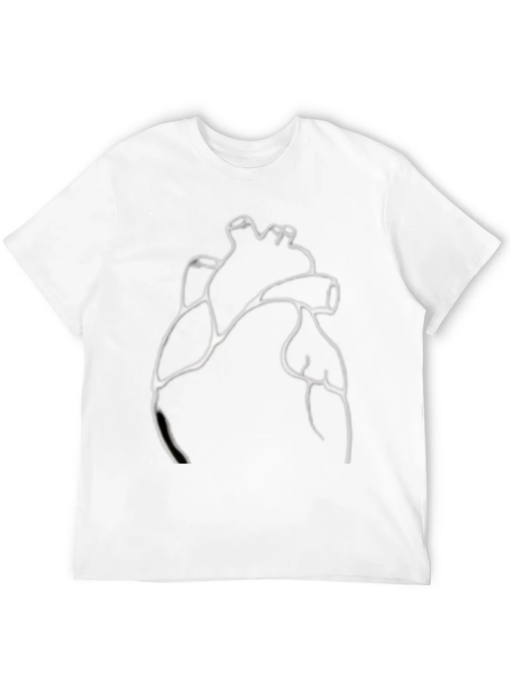 Anatomical Heart Line Art Black T-Shirt product image 11