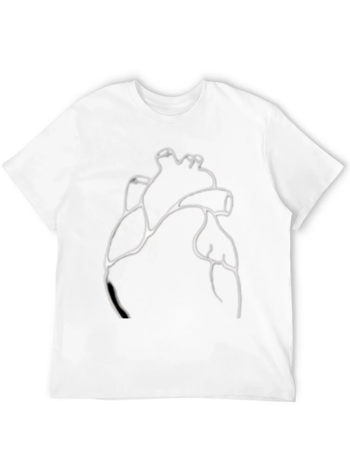 Anatomical Heart Line Art Black T-Shirt product image 11