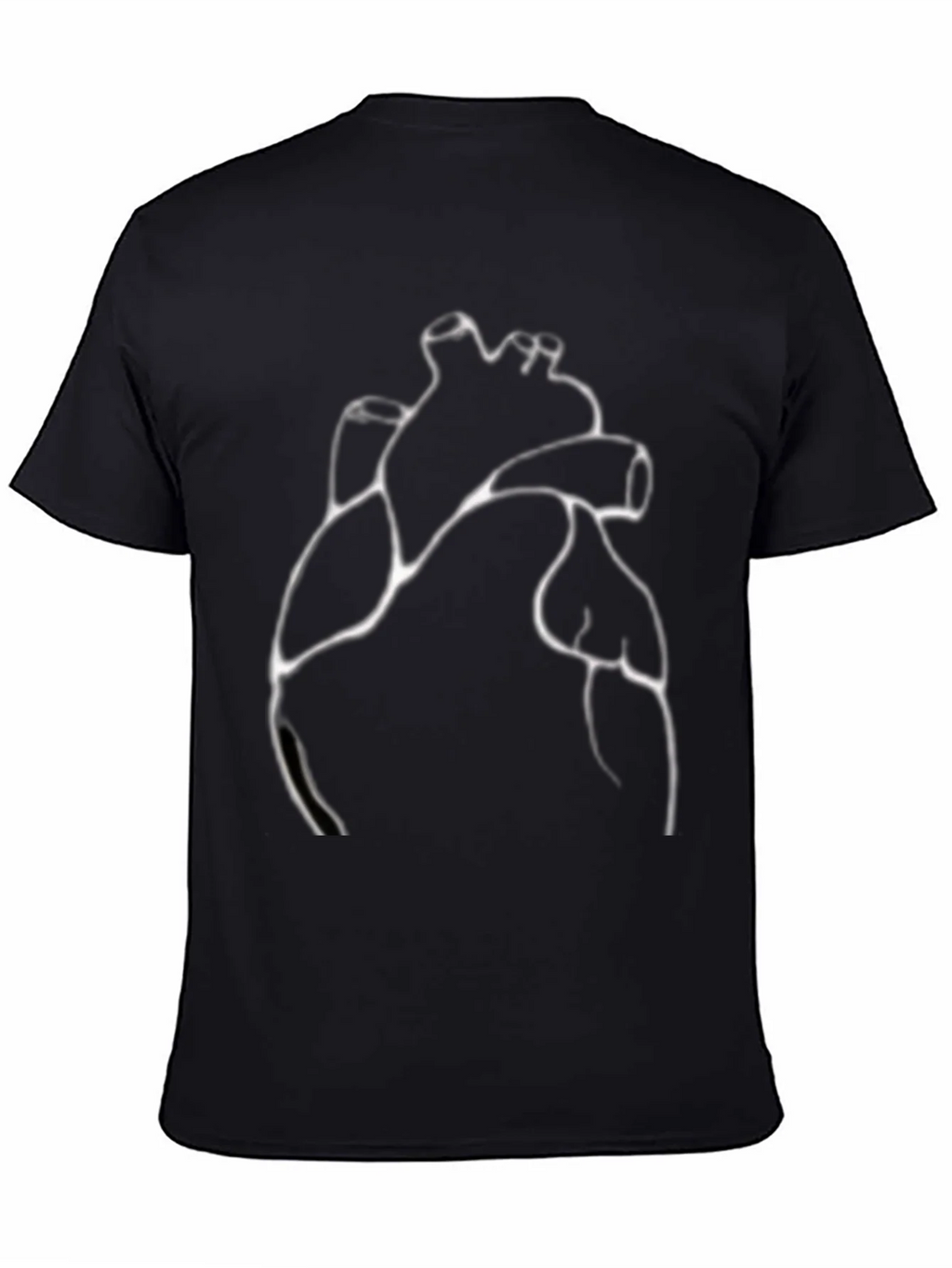 Anatomical Heart Line Art Black T-Shirt product image 4