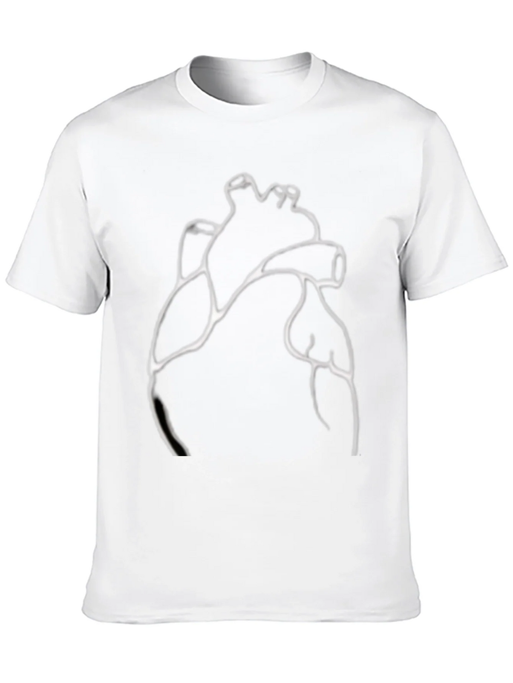 Anatomical Heart Line Art Black T-Shirt product image 9