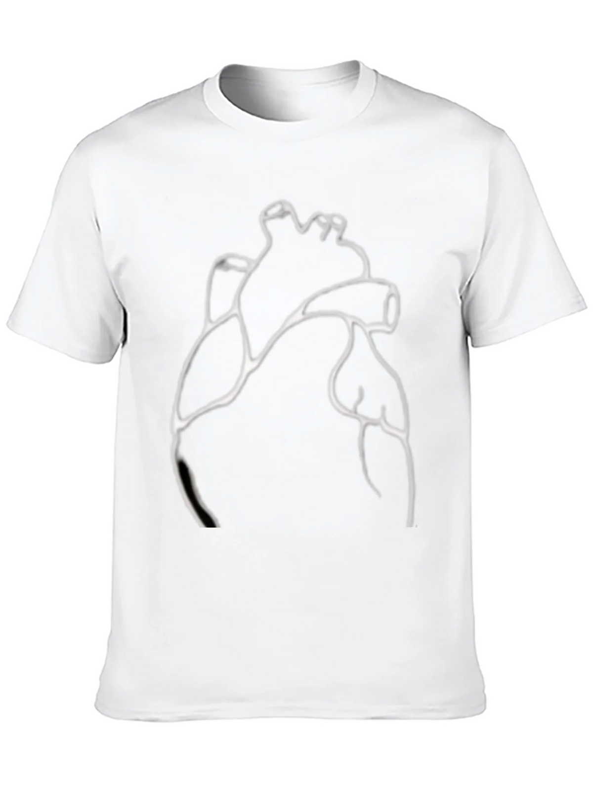 Anatomical Heart Line Art Black T-Shirt product image 9