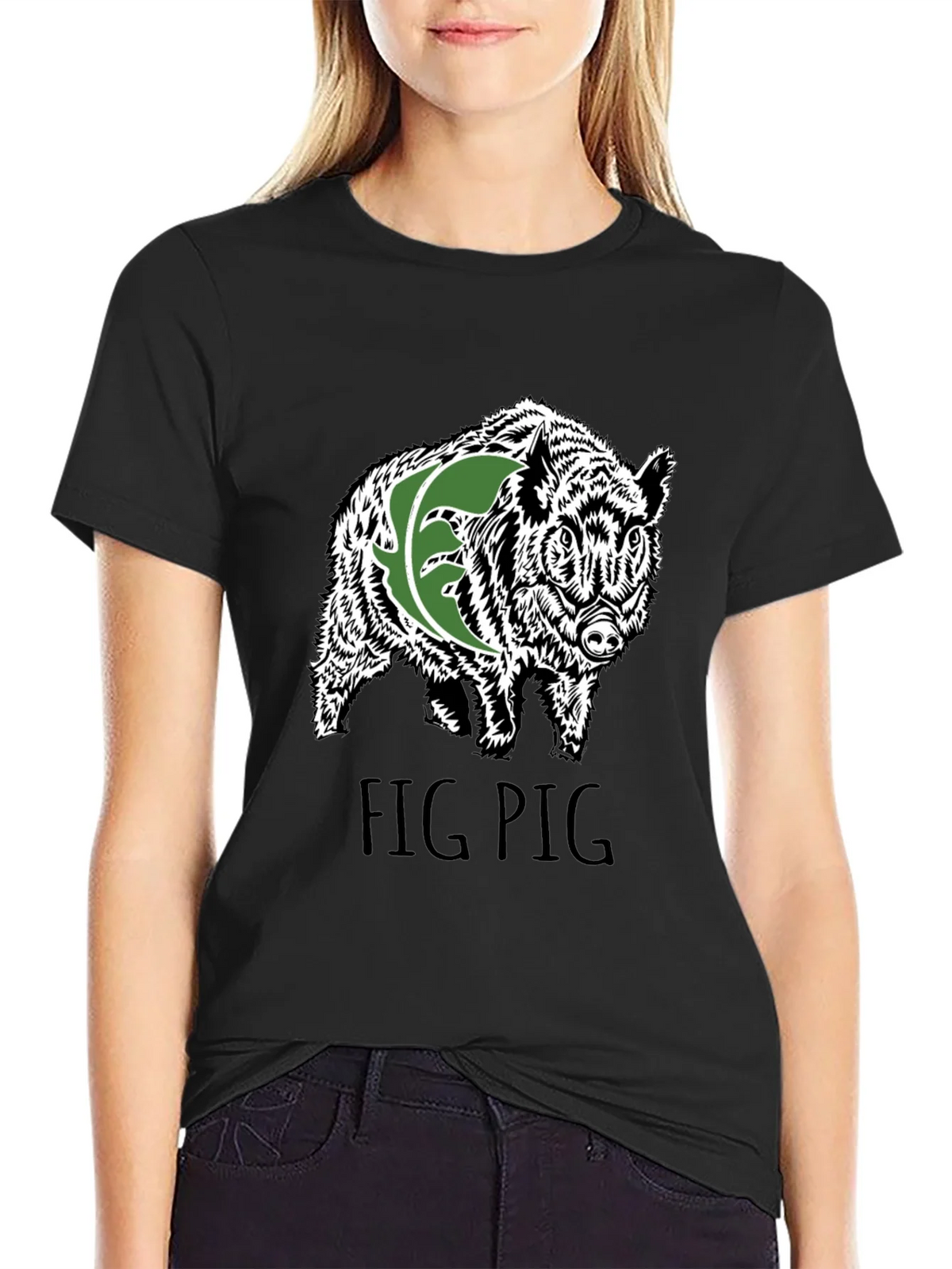 Fig Pig Black T-Shirt product image 2