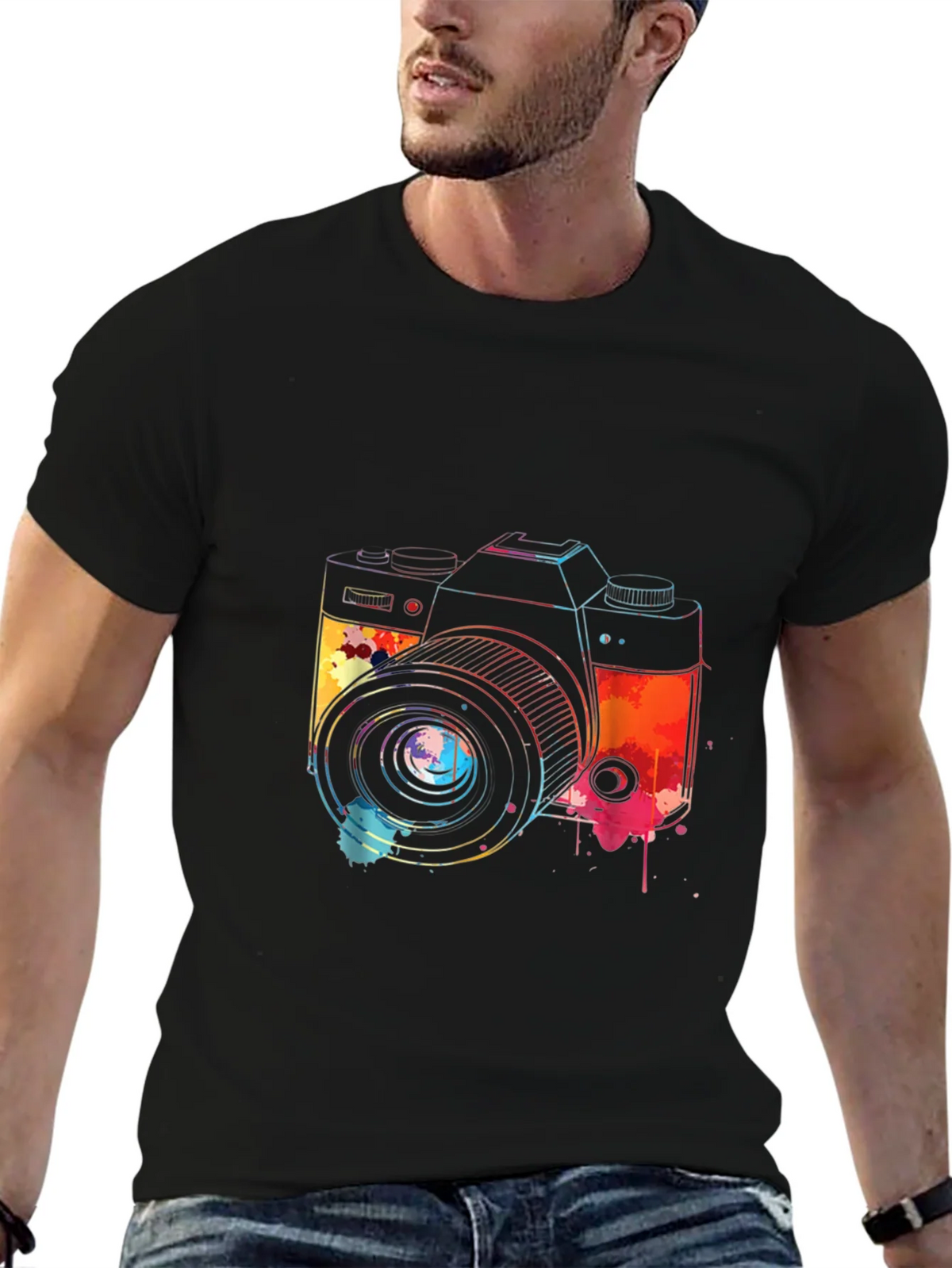 Watercolor Camera Graphic T-Shirt product image 6