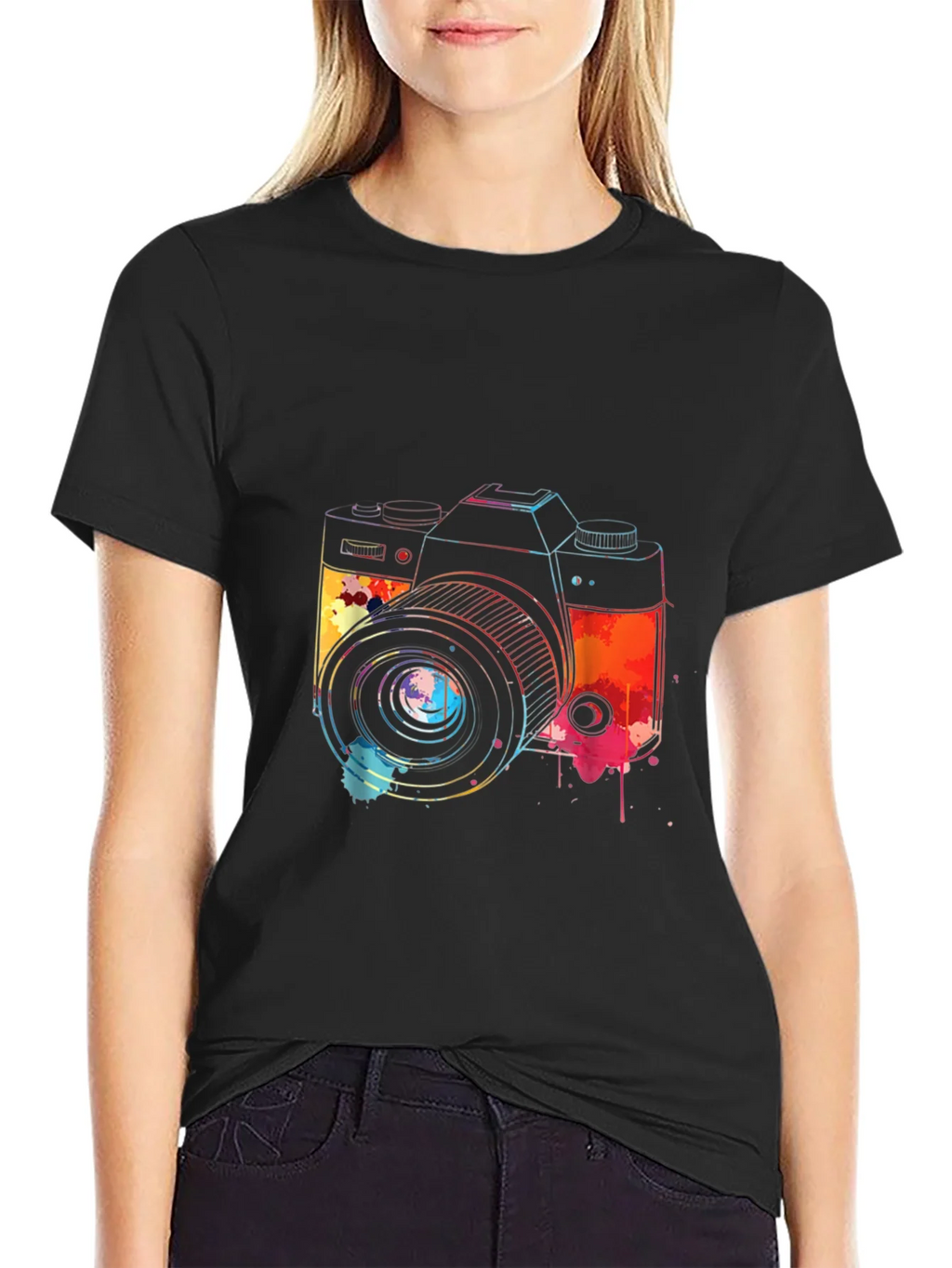 Watercolor Camera Graphic T-Shirt product image 2