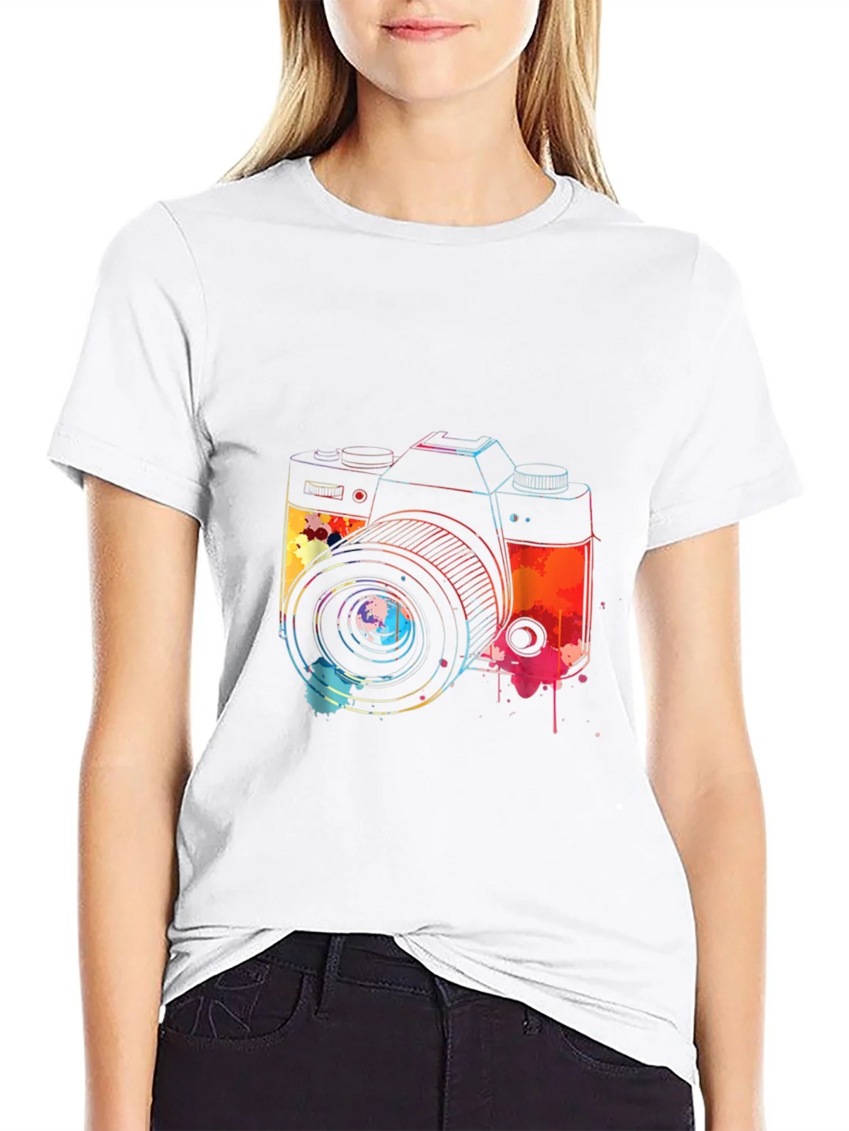Watercolor Camera Graphic T-Shirt product image 8