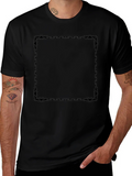 Black T-Shirt with Decorative Square Design product image 1