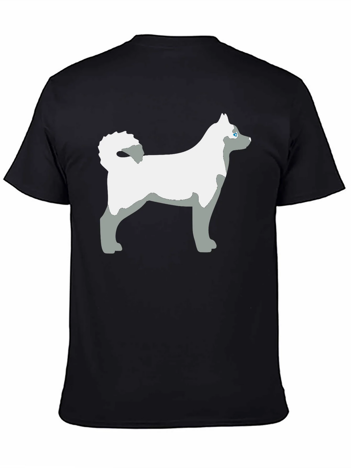 Husky Dog Graphic Tee - Black Cotton Casual T-Shirt product image 4