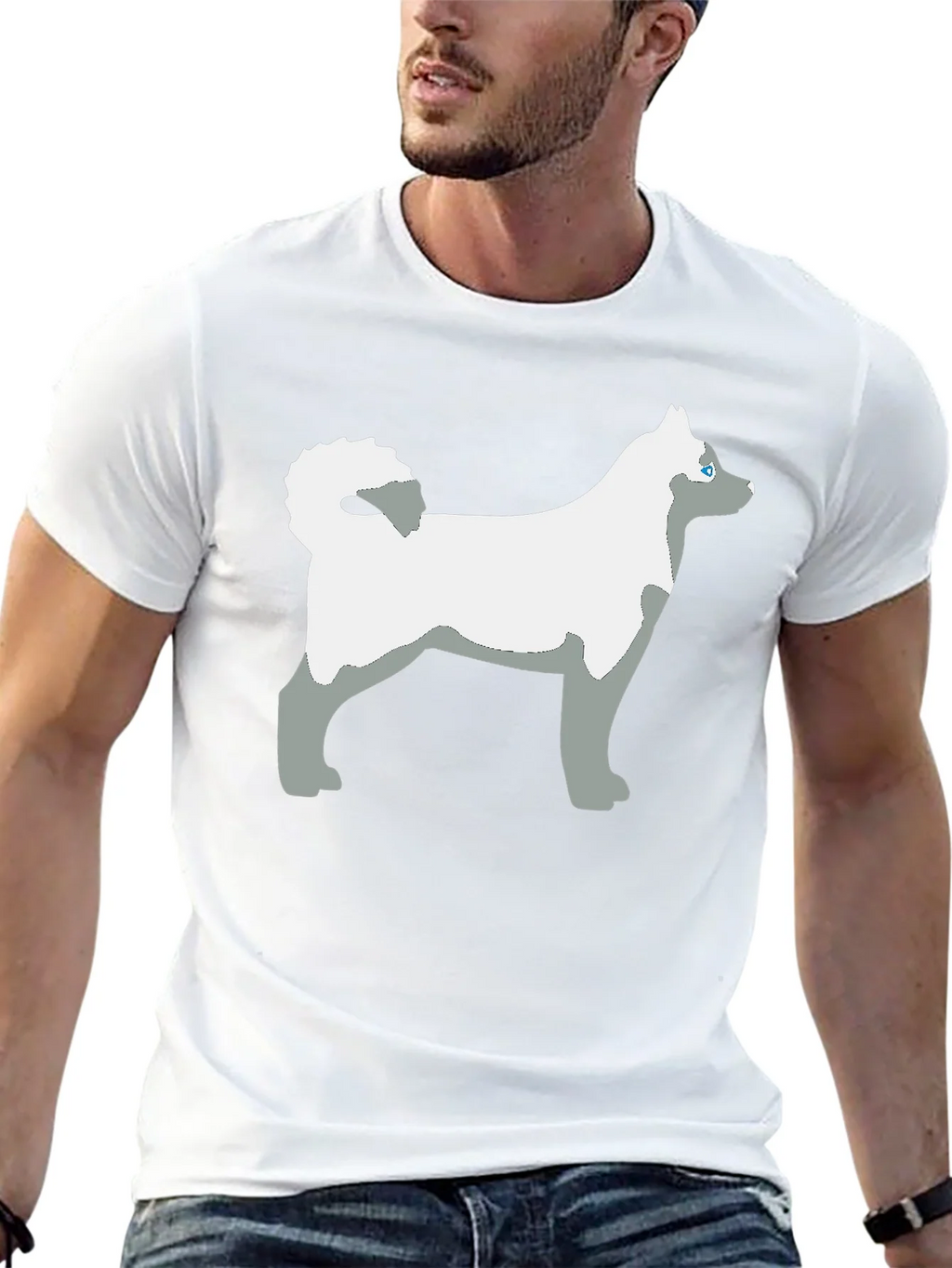Husky Dog Graphic Tee - Black Cotton Casual T-Shirt product image 12