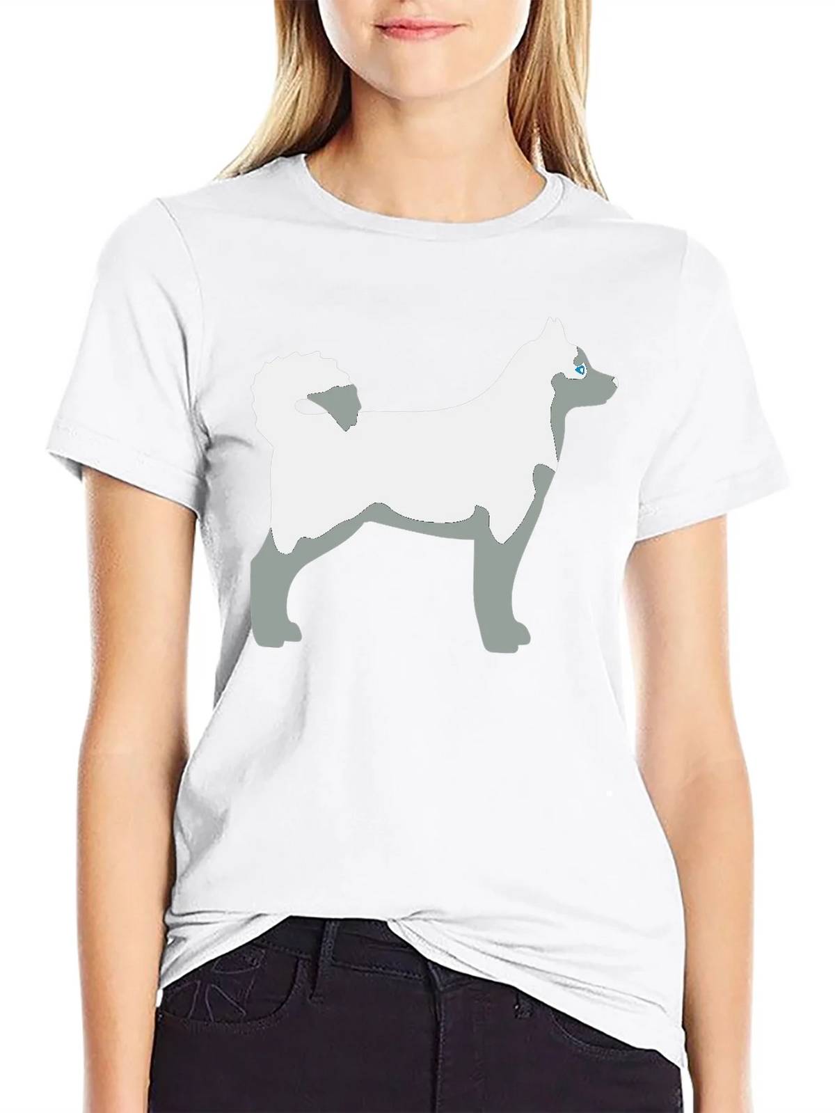 Husky Dog Graphic Tee - Black Cotton Casual T-Shirt product image 8
