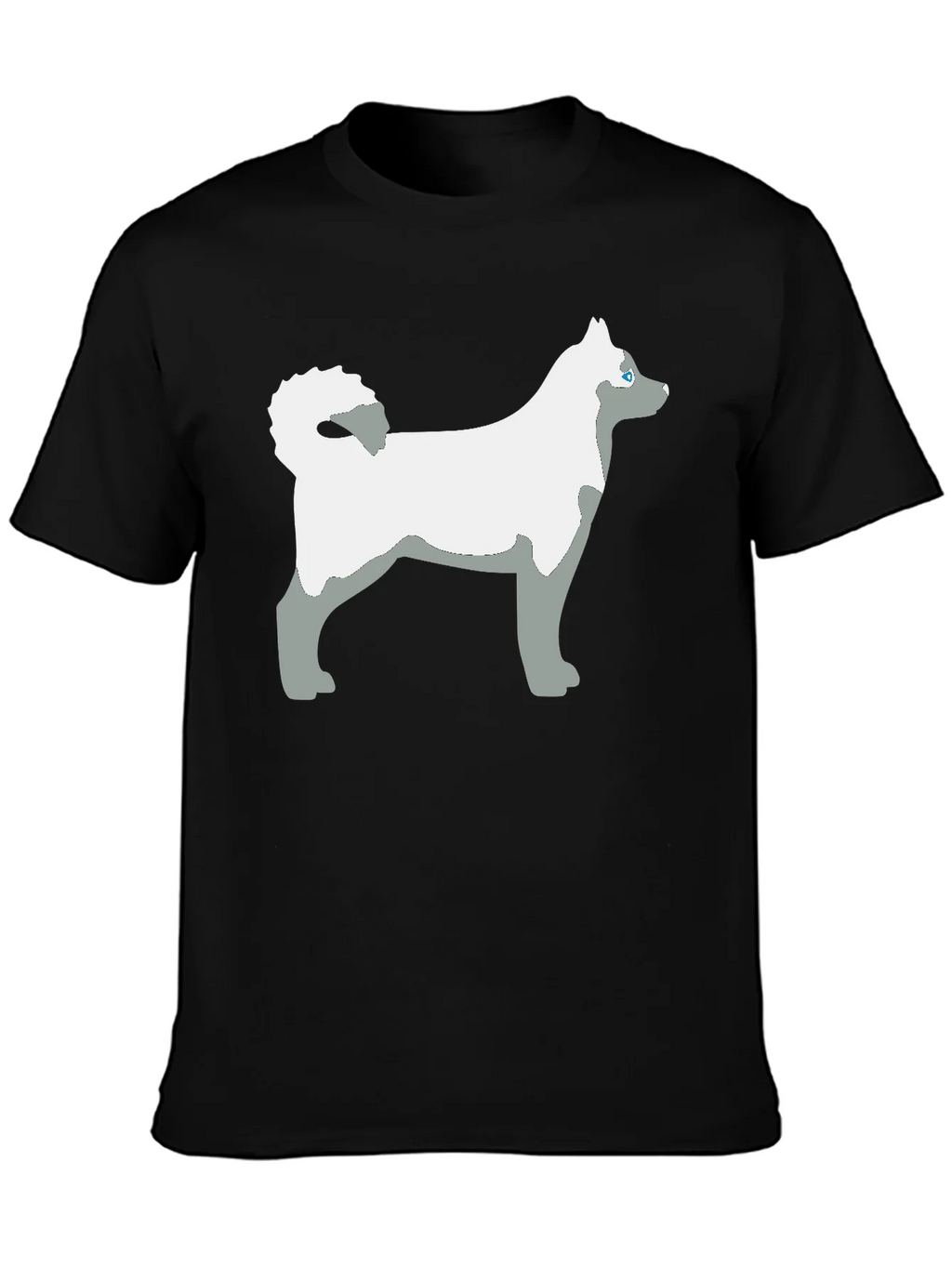 Husky Dog Graphic Tee - Black Cotton Casual T-Shirt product image 3