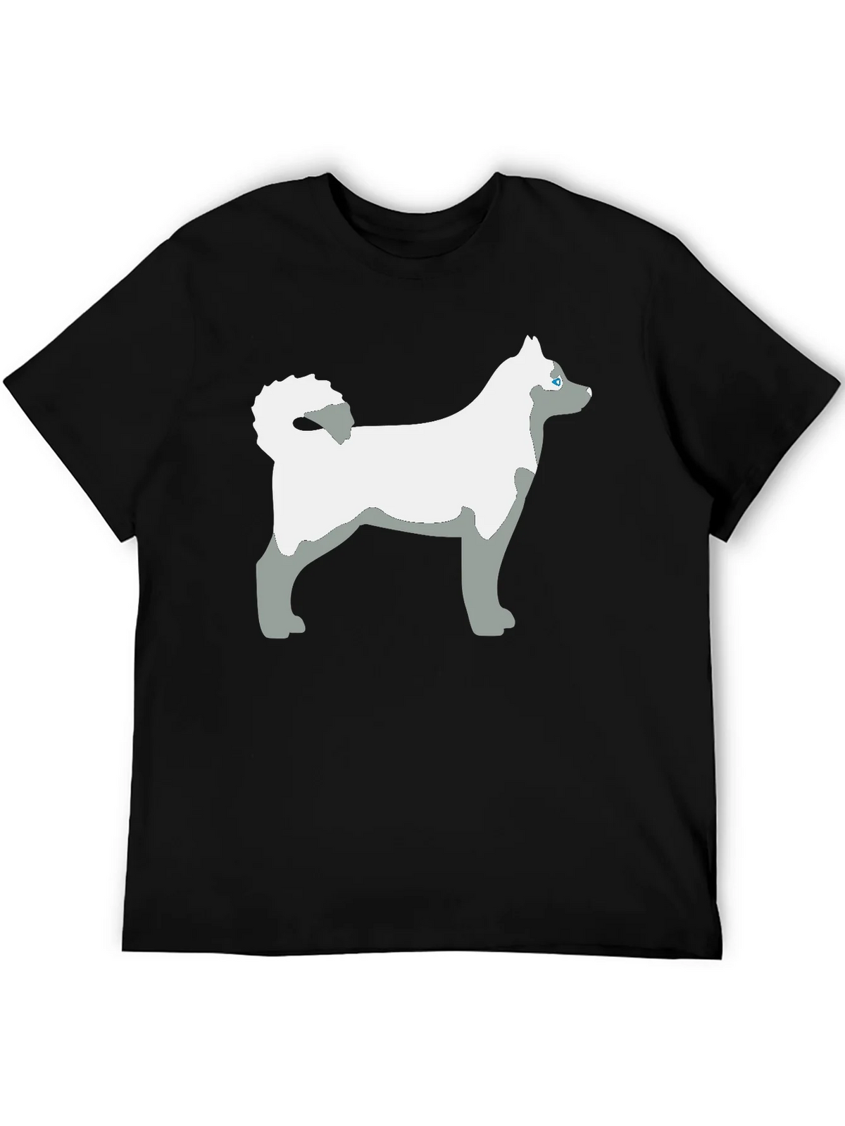 Husky Dog Graphic Tee - Black Cotton Casual T-Shirt product image 5