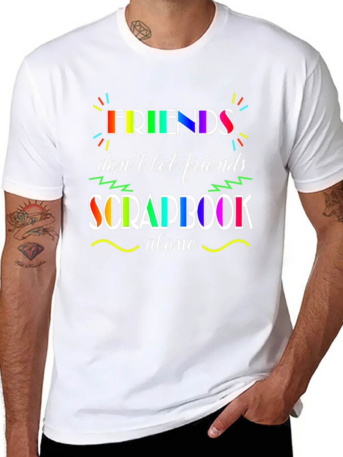 Friends Dont Let Scrapbook Alone T-Shirt product image 7