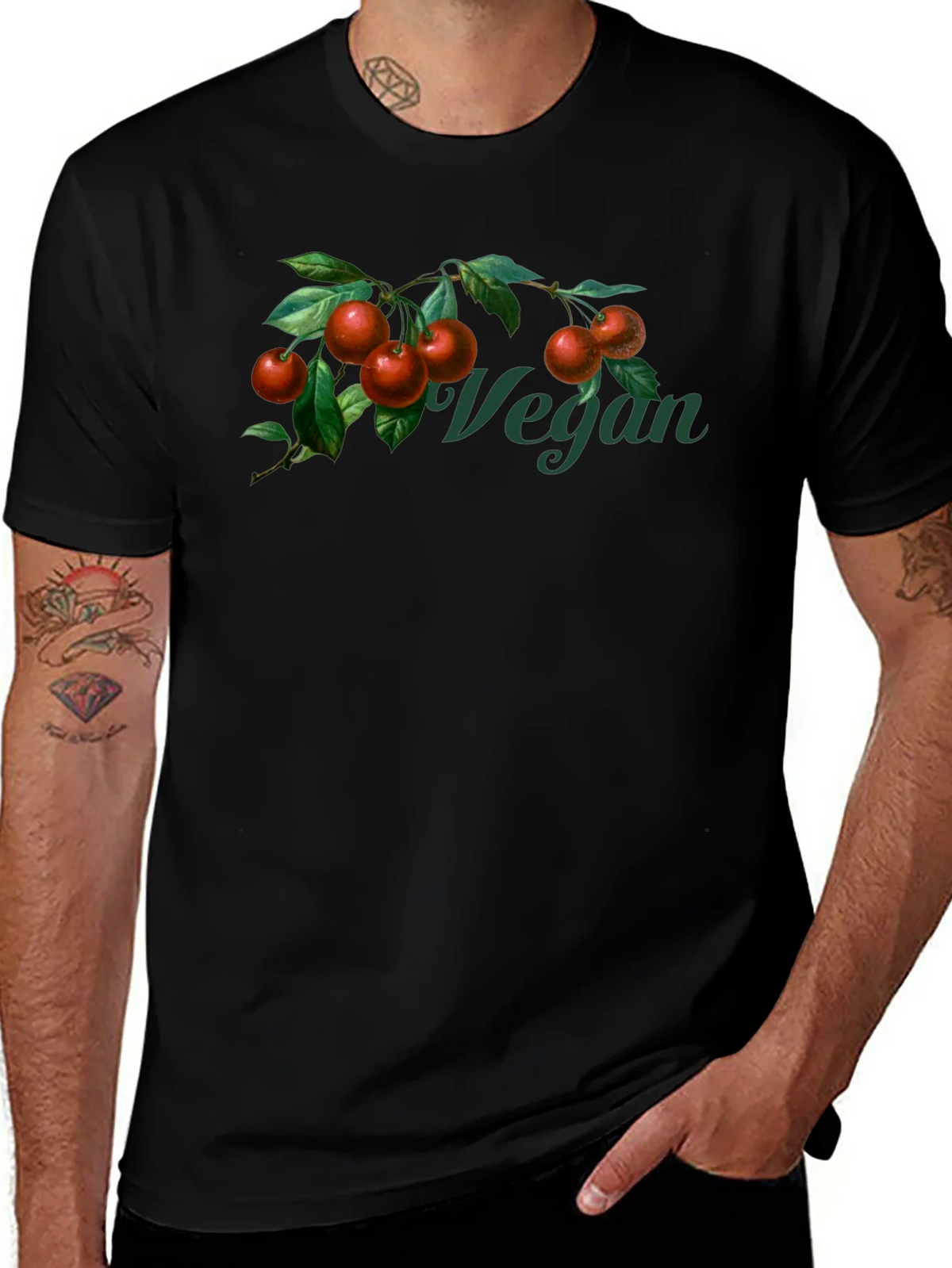 Vegan Cherry Branch Graphic T-Shirt - Unisex product image 1