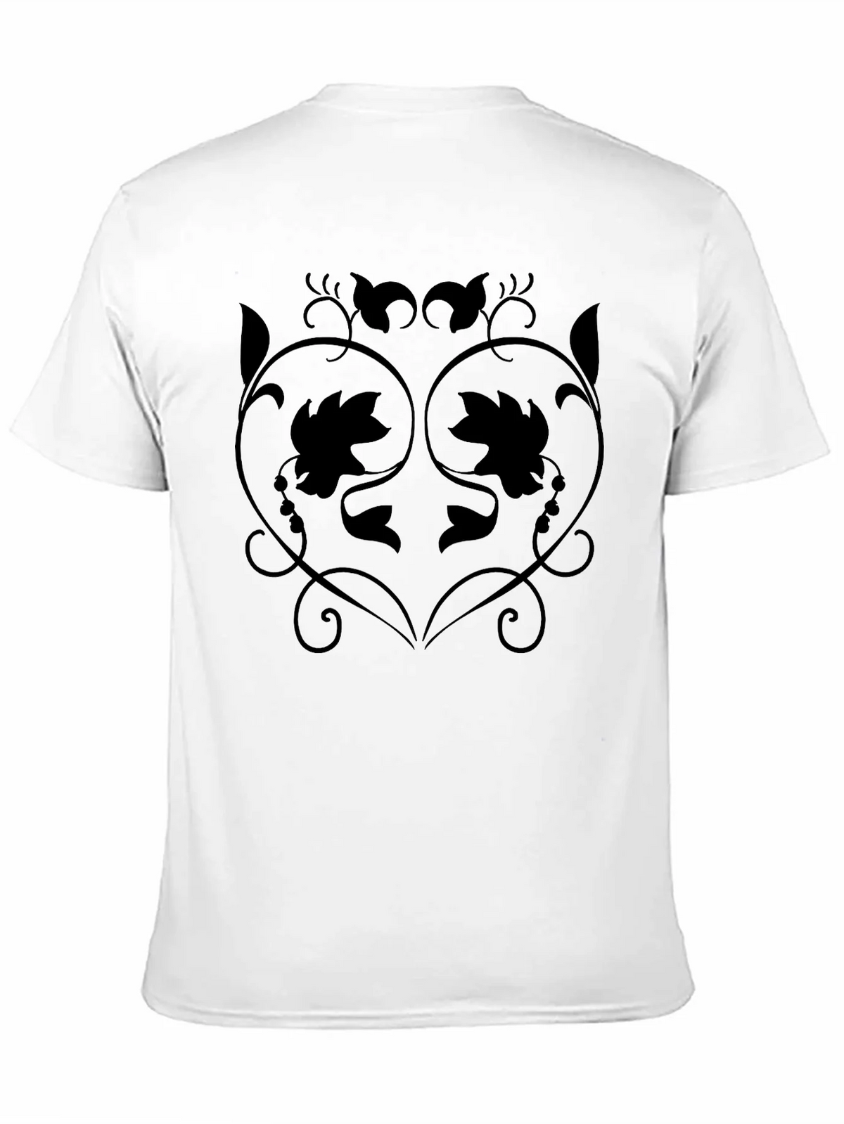 Stylish Black T-Shirt with Floral Vine Design product image 10