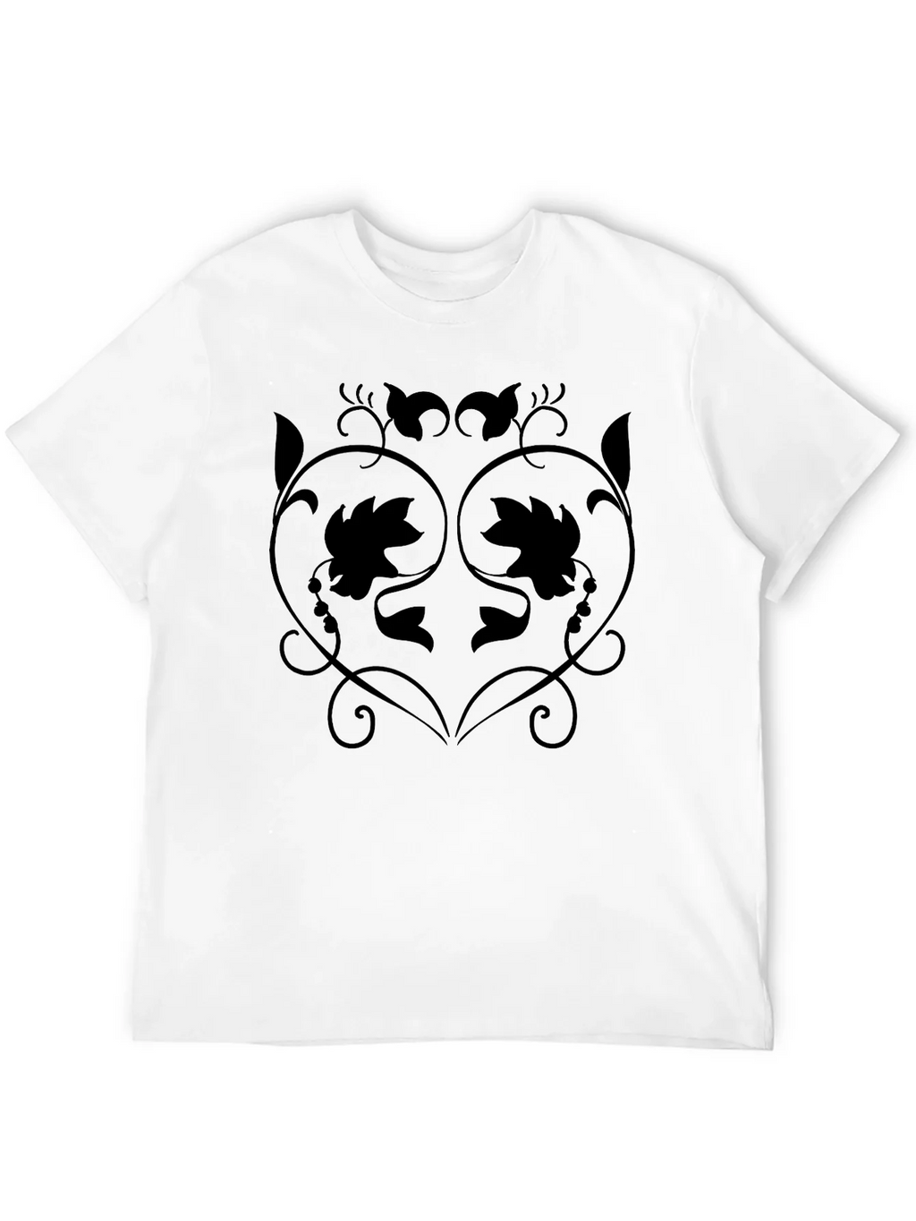 Stylish Black T-Shirt with Floral Vine Design product image 11