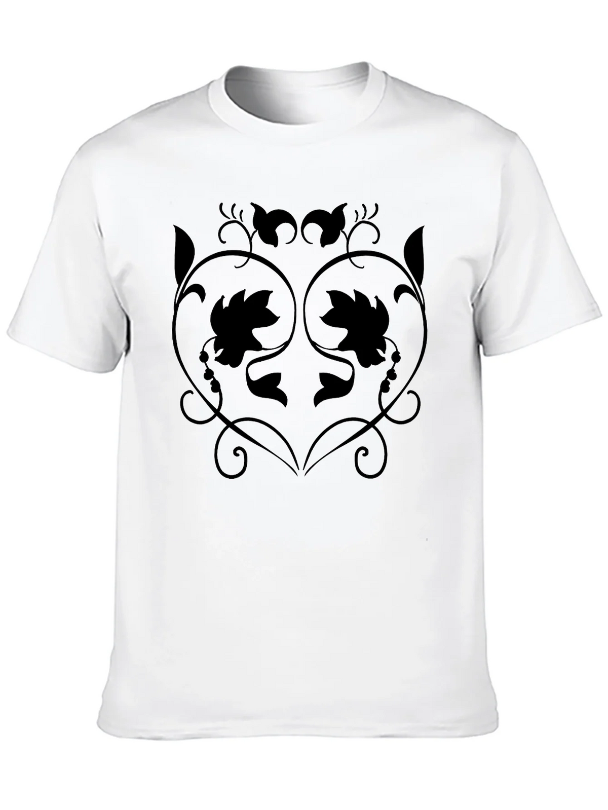 Stylish Black T-Shirt with Floral Vine Design product image 9