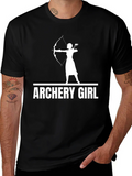 Archery Girl Graphic Tee - Black Cotton T-Shirt product image 1