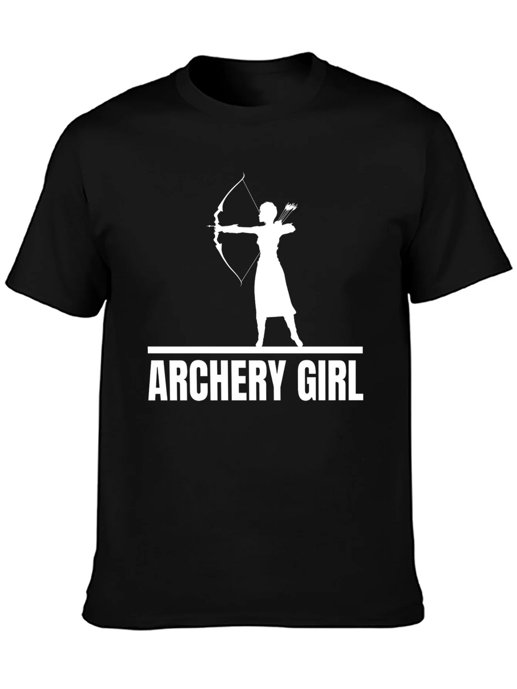 Archery Girl Graphic Tee - Black Cotton T-Shirt product image 3