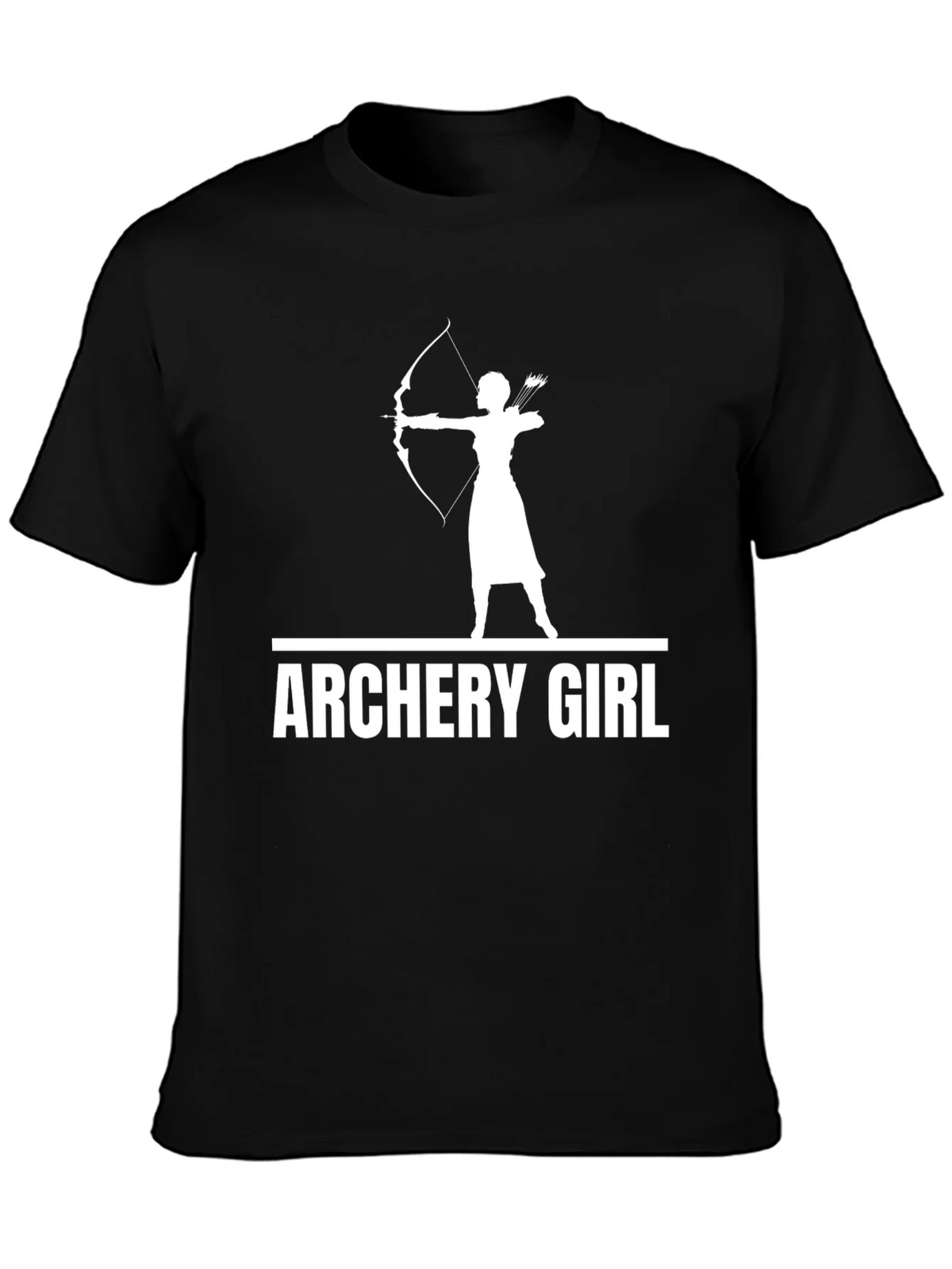 Archery Girl Graphic Tee - Black Cotton T-Shirt product image 3