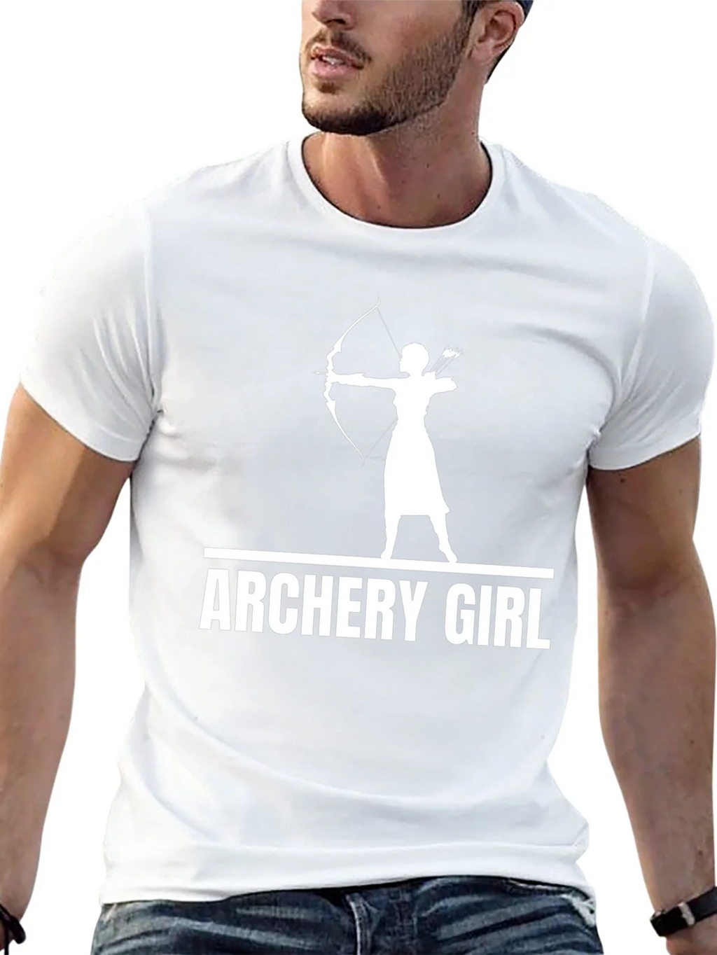 Archery Girl Graphic Tee - Black Cotton T-Shirt product image 12