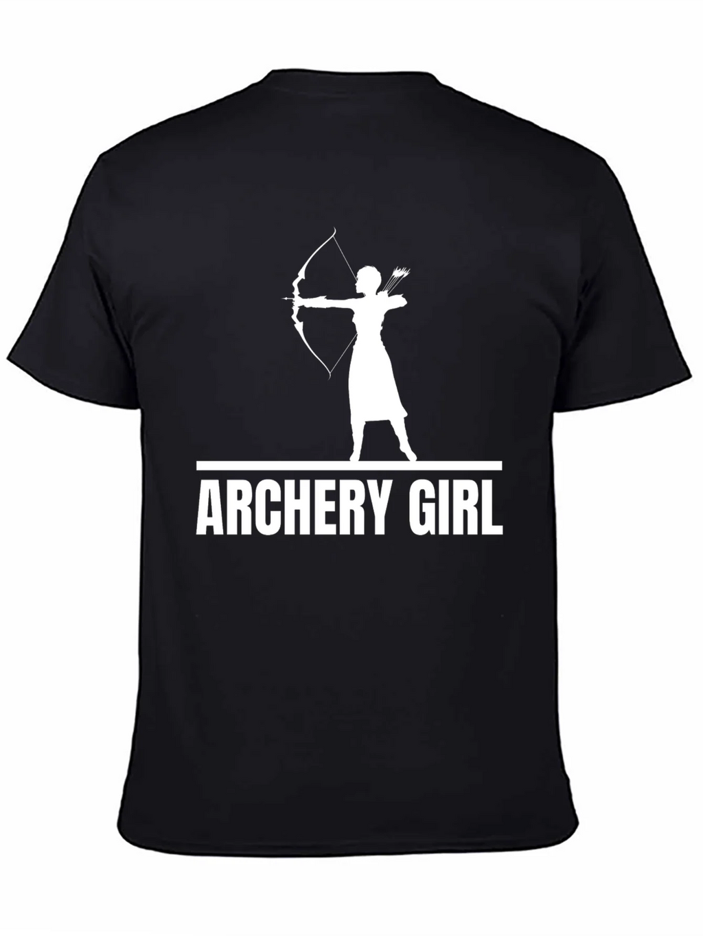 Archery Girl Graphic Tee - Black Cotton T-Shirt product image 4