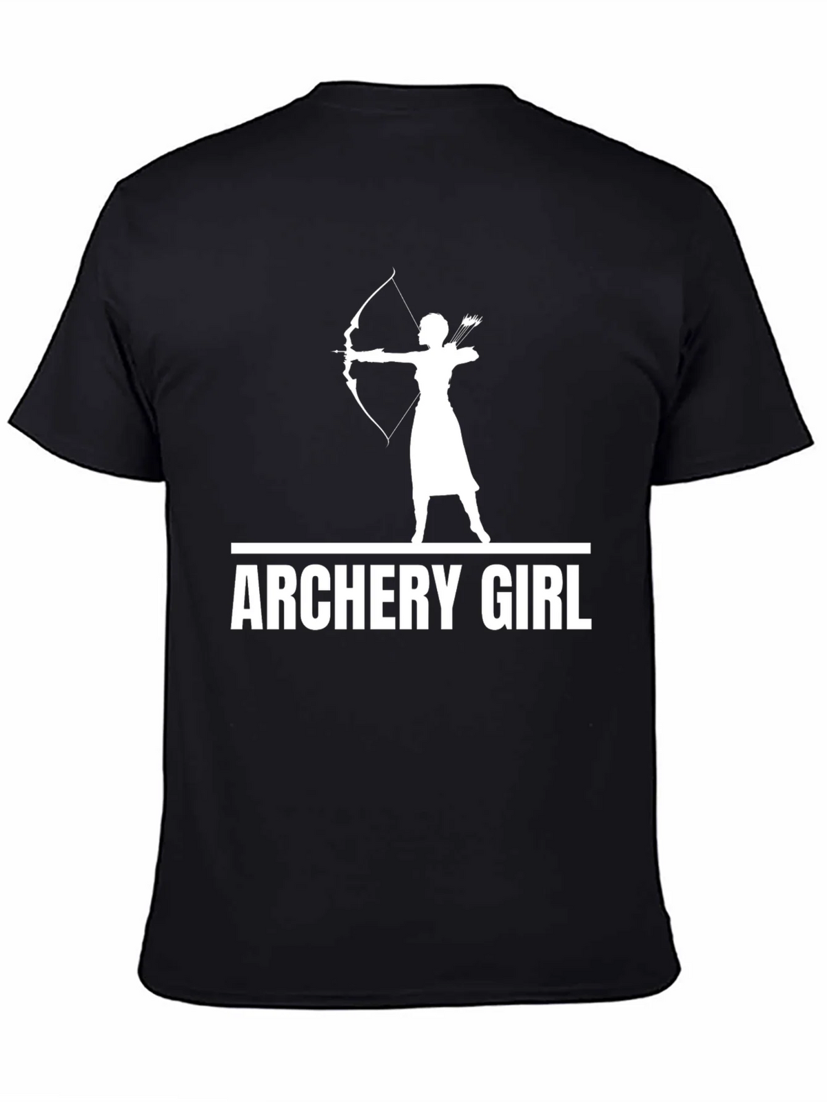 Archery Girl Graphic Tee - Black Cotton T-Shirt product image 4
