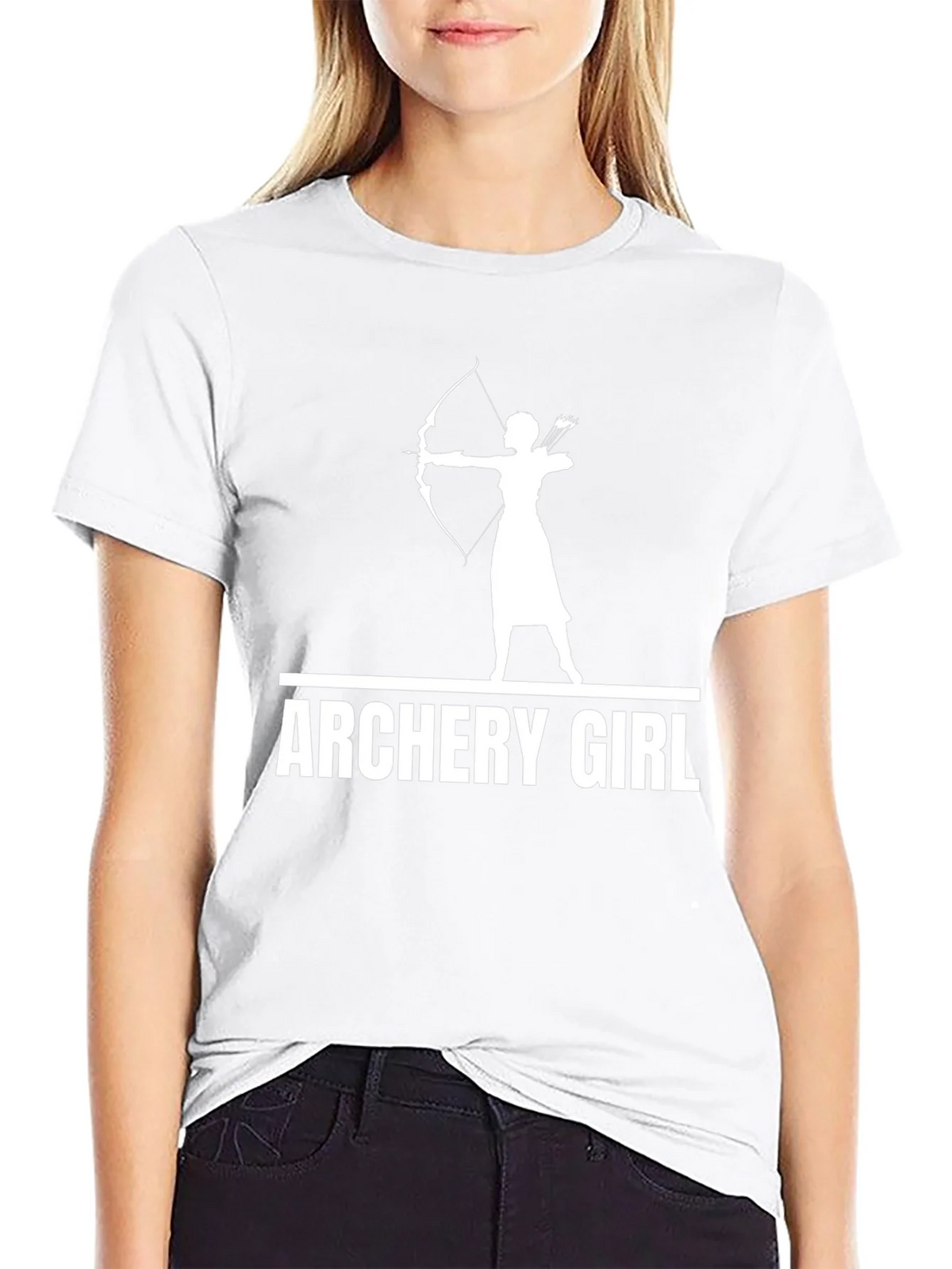 Archery Girl Graphic Tee - Black Cotton T-Shirt product image 8