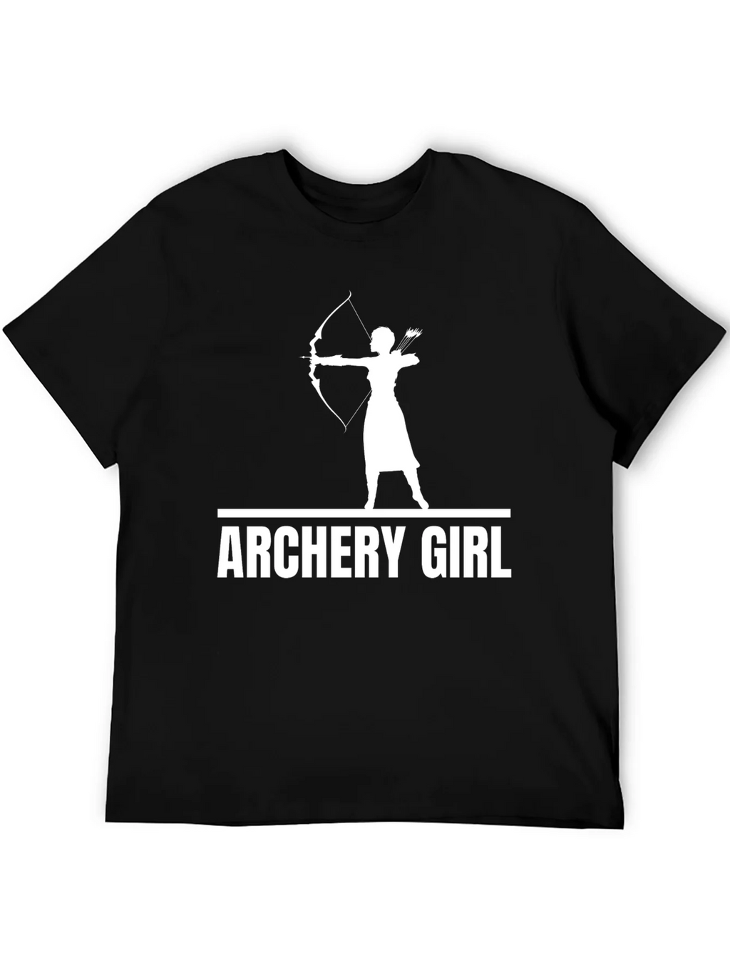 Archery Girl Graphic Tee - Black Cotton T-Shirt product image 5