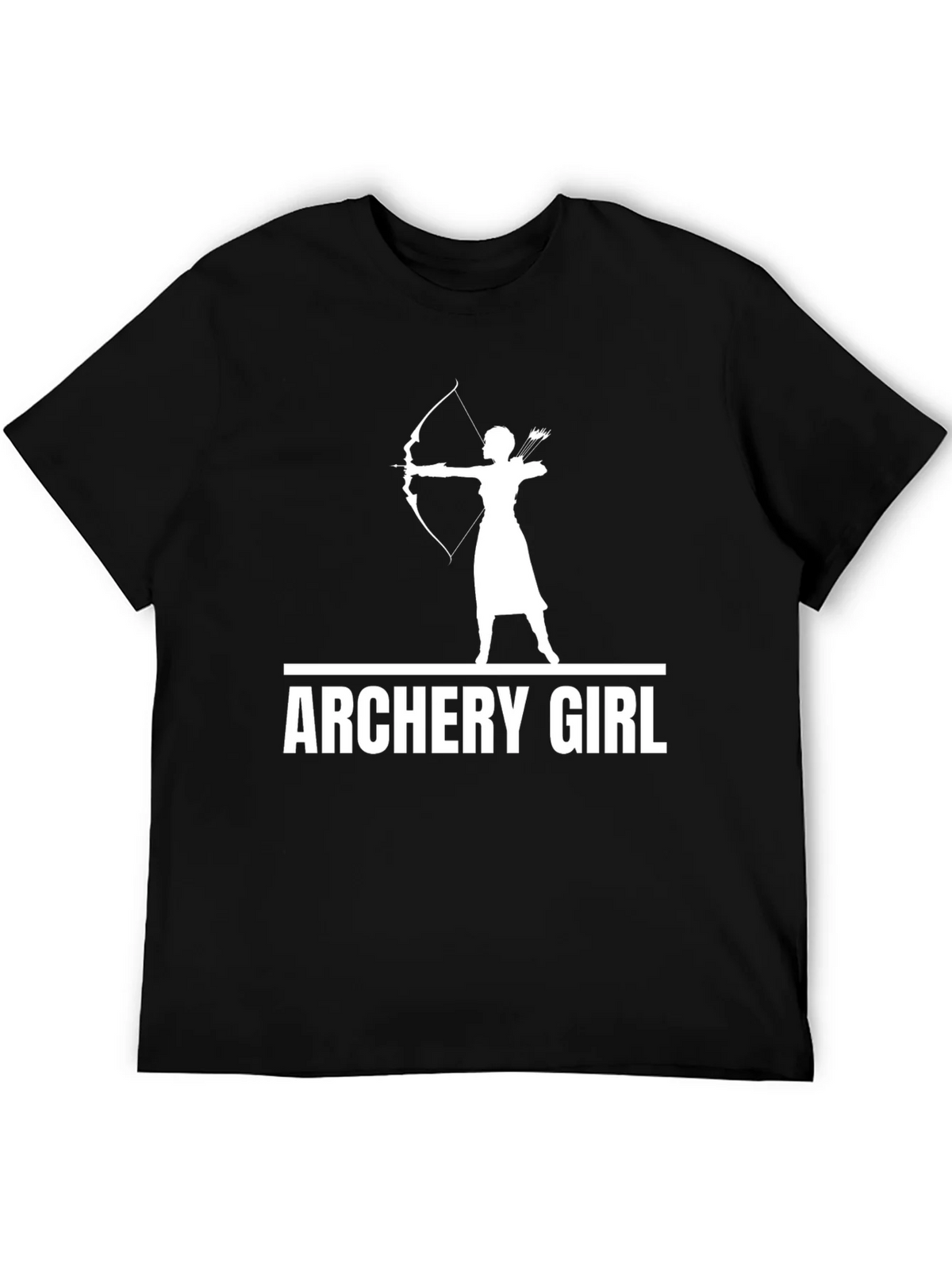 Archery Girl Graphic Tee - Black Cotton T-Shirt product image 5
