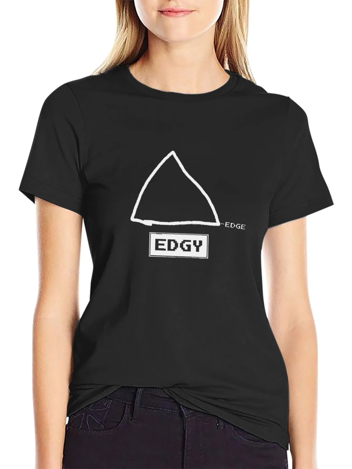 Edgy Graphic Tee - Black Cotton T-Shirt product image 2
