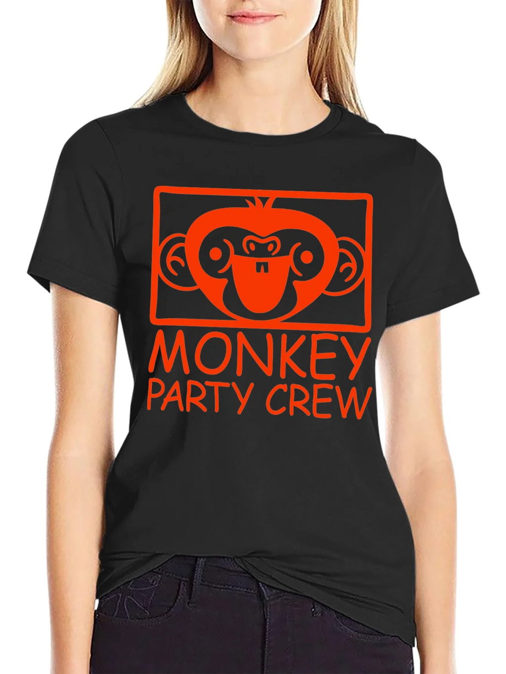 Monkey Party Crew Graphic Tee - Black product image 2
