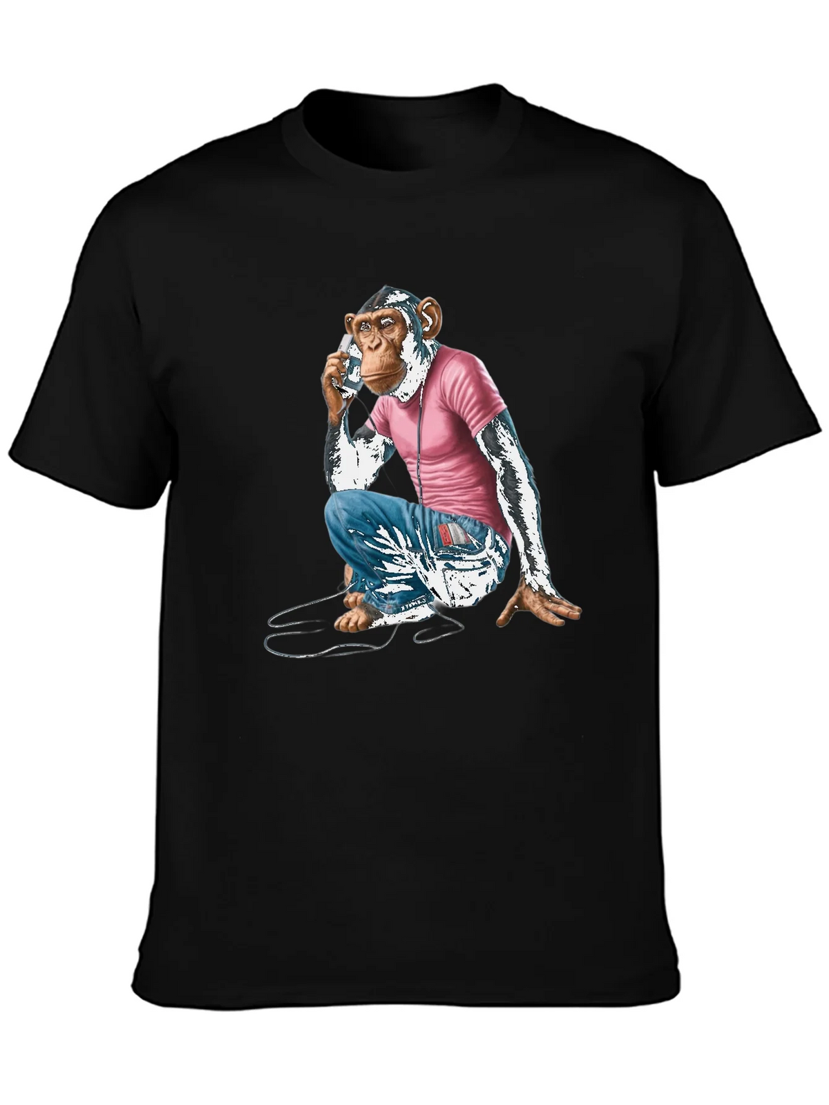Chimpanzee Phone Call Graphic T-Shirt product image 3