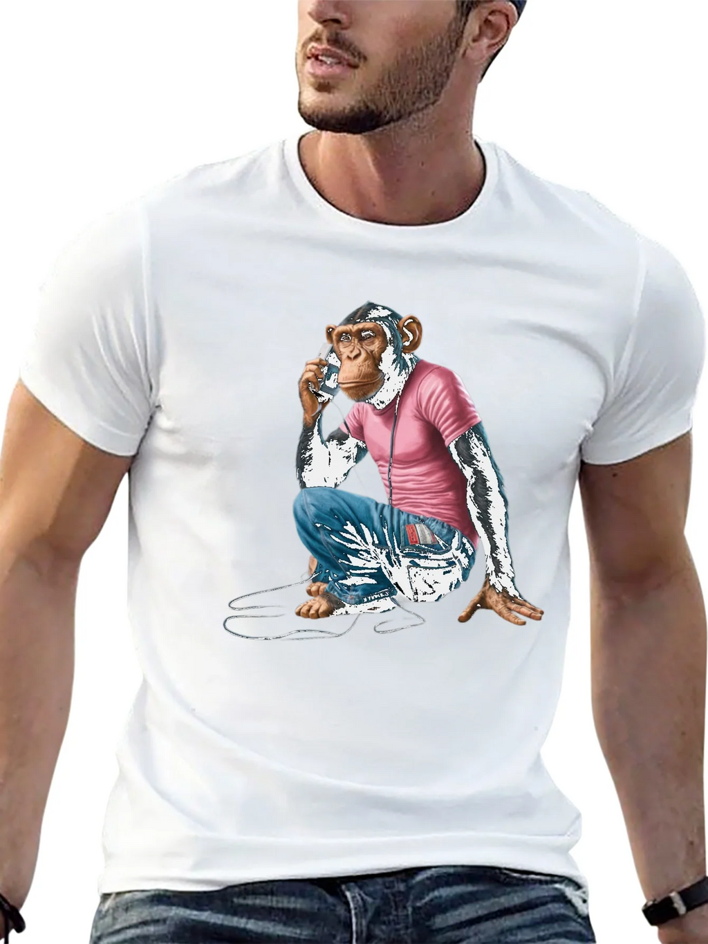 Chimpanzee Phone Call Graphic T-Shirt product image 12