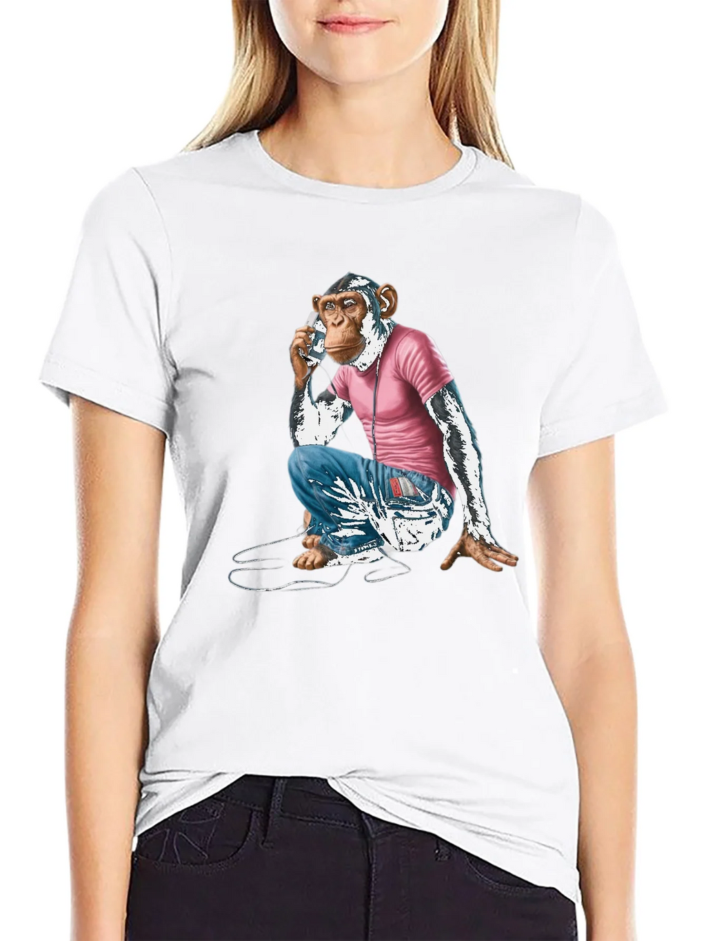 Chimpanzee Phone Call Graphic T-Shirt product image 8