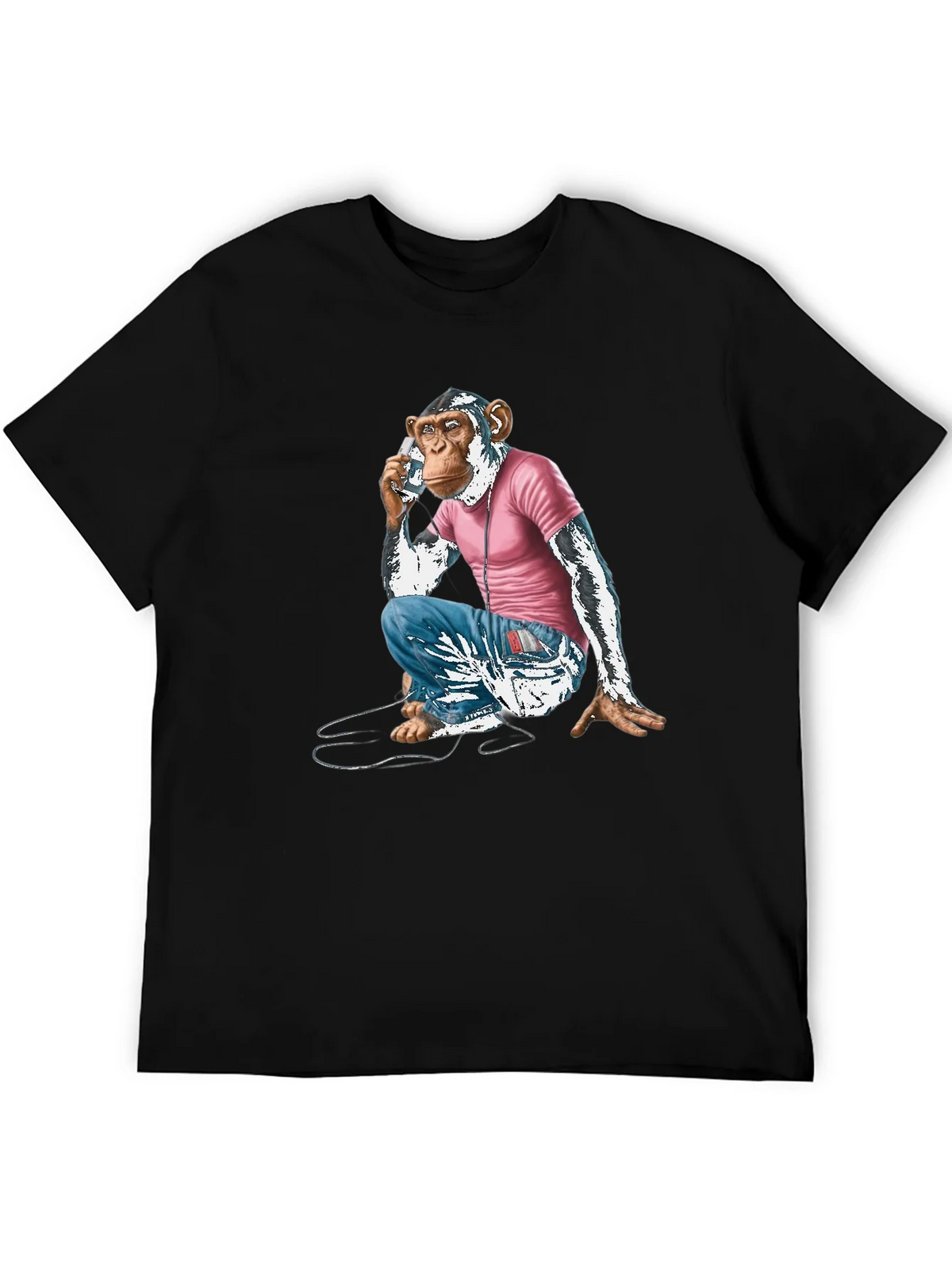 Chimpanzee Phone Call Graphic T-Shirt product image 5