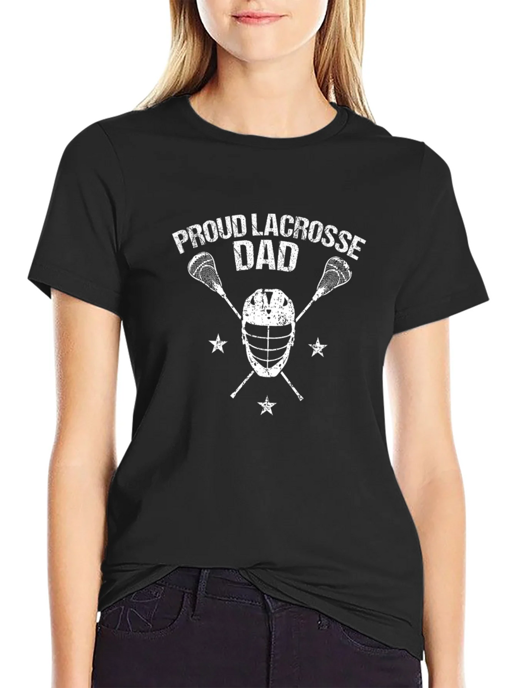 Proud Lacrosse Dad Black T-Shirt product image 2