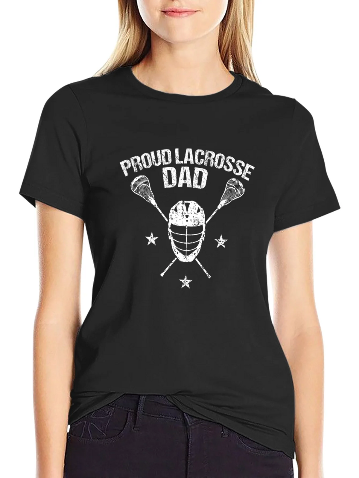 Proud Lacrosse Dad Black T-Shirt product image 2