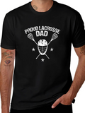 Proud Lacrosse Dad Black T-Shirt product image 1