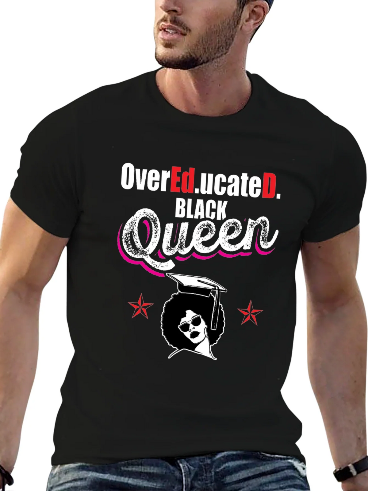 Over Educated Black Queen T-Shirt product image 6