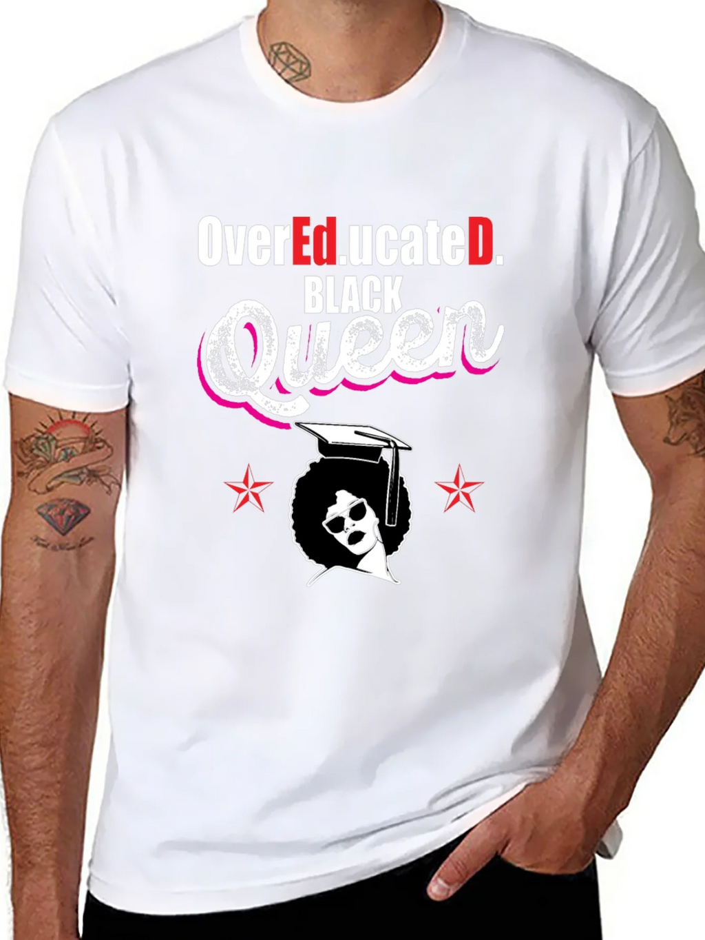 Over Educated Black Queen T-Shirt product image 7