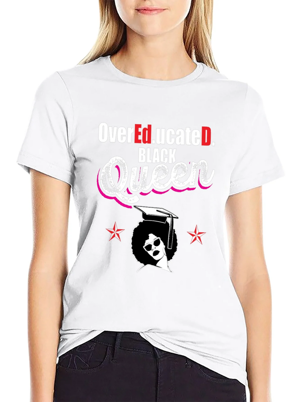 Over Educated Black Queen T-Shirt product image 8
