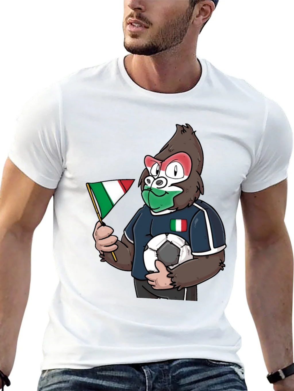 Italy Soccer Gorilla Fan T-Shirt product image 12