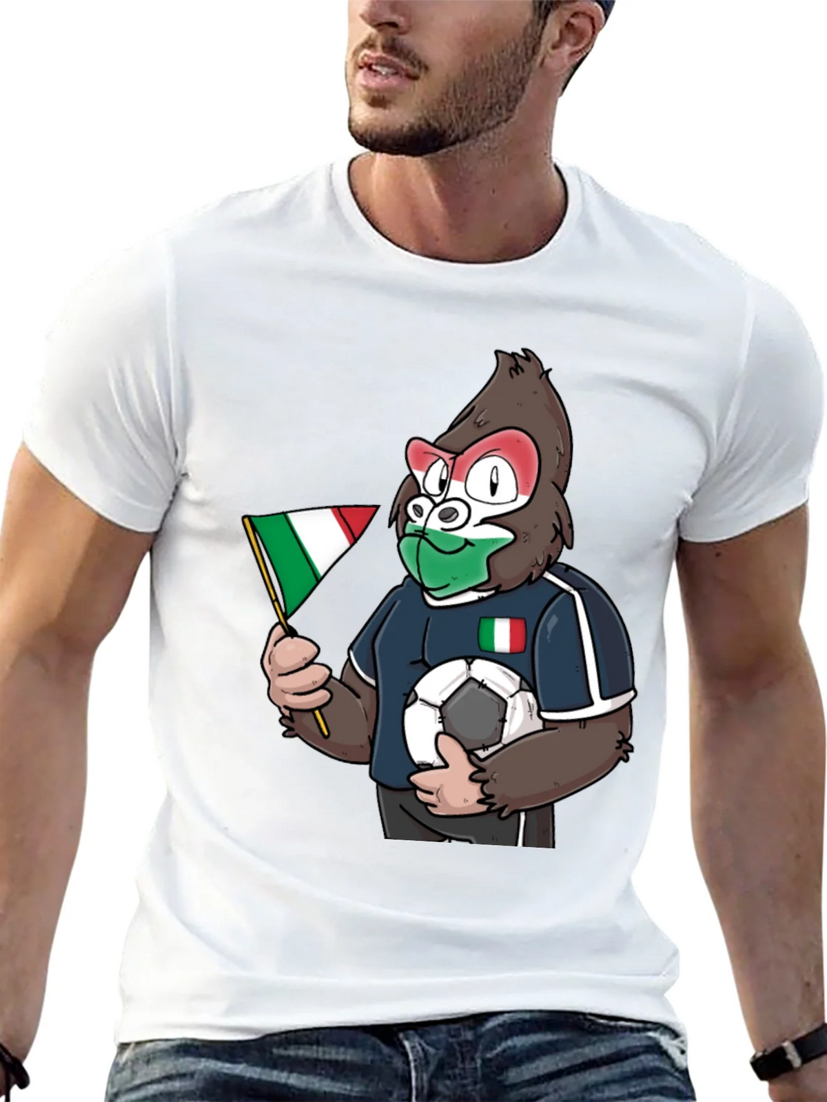 Italy Soccer Gorilla Fan T-Shirt product image 12